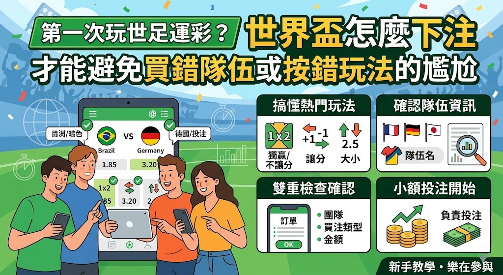 世界盃怎麼下注才能避免買錯隊伍或按錯玩法的尷尬